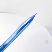 Kit 12 canetas esferográficas azul clássica escolar e escritorio