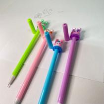 Kit 12 canetas formato de coelhinho fofa escola coloridas