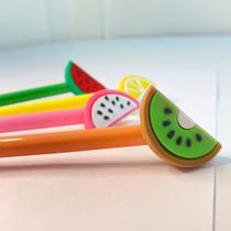 Kit 12 canetas frutas divertidas de gel para escola/escritorio papelaria fofa