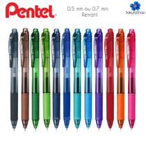 Kit 12 Canetas Gel PENTEL Energel X RT Retrátil 0.5mm Seca Rápido