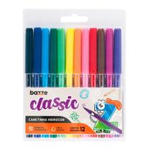 Kit 12 Canetas Hidrocor Ponta Fina Classic Bazze Lavável