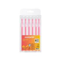 Kit 12 Canetas Marca Texto Maxprint Clear Rosa Fluorescente