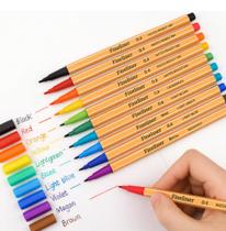 Kit 12 Canetas Ponta Fina Fine Line Canetas Coloridas