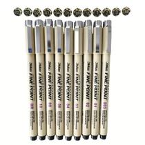 Kit 12 Canetas Pretas Para Desenho Profissional 12 Tamanhos