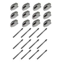 Kit 12 Canoas Caixa Cromo 19.08 + 12 Parafusos 55mm x 6mm