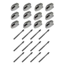 Kit 12 Canoas Caixa Cromo 19.08 + 12 Parafusos 55Mm X 6Mm