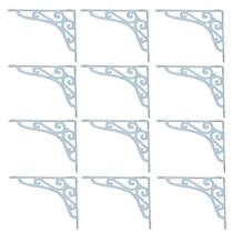 Kit 12 Cantoneiras Brancas Suporte Parede Prateleira 20X25Cm