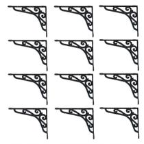 Kit 12 Cantoneiras Preta Suporte Parede Prateleira 20X25Cm Kit 12 Cantoneiras Preta Suporte Parede Prateleira 20X25Cm