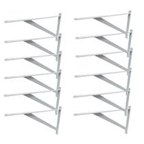 Kit 12 Cantoneiras Reforçadas Mão Francesa Branca 30cm x 20cm Novoletto