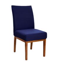 Kit 12 Capa de Cadeira Jantar Elastex Premium Azul Marinho - Charme do detalhe