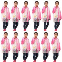 kit 12 Capa de chuva infantil para menina menino com capuz e bolsos pvc reforçada escolha a sua