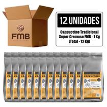 Kit 12 Cappuccino Com Lactose Tradicional FMB Cremoso 1 Kg