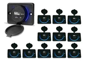 Kit 12 Carregador Automotivo 1 USB + 1 USB Power C/ Moldura - RS-1113U BR Kit 12 Carregador Automotivo 1 USB + 1 USB Power C/ Moldura - RS-1113U BR