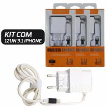 KIT 12 Carregador Compatível Com Lightning/Iphone 3.1 Atacado Para Revenda