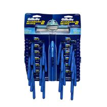 Kit 12 Cartelas Aparelho de Barbear 24 Unidades Prestobarba UltraGrip 2 Gillette Barbeador Descartável Cabeça Fixa