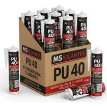 Kit 12 cartucho pu 40 preto 400gr ms selantes Kit 12 cartucho pu 40 preto 400gr ms selantes