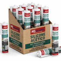 Kit 12 cartucho silicone acetico incolor 250 gr