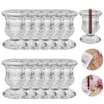 Kit 12 Castiçal Porta Velas de Vidro Decoração Atacado