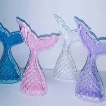 Kit 12 Cauda Sereia Amarela Acrílico Lembrancinha