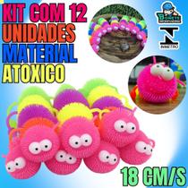 Kit 12 Centopeias Coloridas Brinquedo Infantil 18cm Material Atóxico