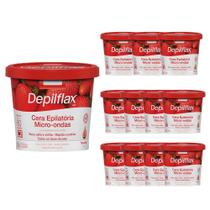 Kit 12 Cera de Microondas para Depilação Corporal Buço Axila e Virilha Morang Depilflax 100g