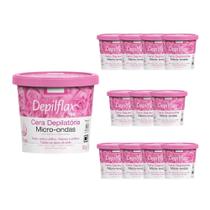 Kit 12 Cera de Microondas para Depilação Corporal Buço Axila Virilha Rosas Depilflax 100g Kit 12 Cera de Microondas para Depilação Corporal Buço Axila Virilha Rosas Depilflax 100g