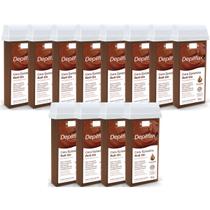 Kit 12 Cera Depilatória Roll-On Chocolate 100g Depilflax