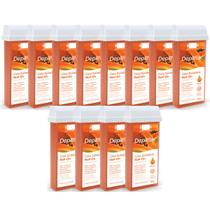 Kit 12 Cera Epilatória Roll-On Mamão 100g Depilflax