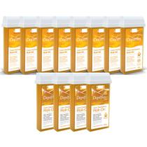 Kit 12 Cera Epilatória Roll-On Natural Mel 100g Depilflax