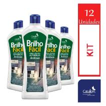 Kit 12 Cera Liquida para Piso 750ml Ardosia Brilho Facil
