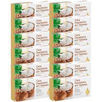 Kit 12 Cera Quente Depilatória Profissional Coco Depilflax Barra 1Kg Grande
