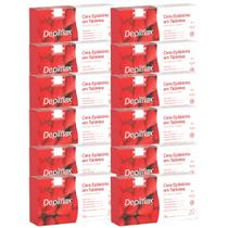 Kit 12 Cera Quente Depilatória Profissional Morango Depilflax Barra 1Kg Grande