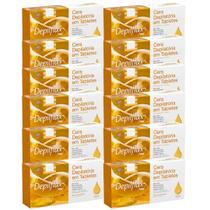 Kit 12 Cera Quente Depilatória Profissional Natural Mel Depilflax Barra 1Kg Grande
