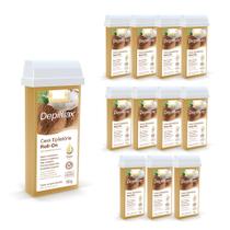 Kit 12 Cera Refil Depilação Roll On Quente Depilflax Coco 100g
