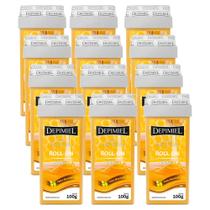 Kit 12 Ceras Roll-on Depilatória Mel Clássica Refil Depimiel