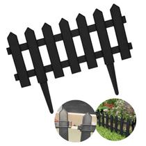 Kit 12 Cercas Decorativa jardim De Plástico Preto Faz 4,8 Mt Kit 12 Cercas Decorativa jardim De Plástico Preto Faz 4,8 Mt