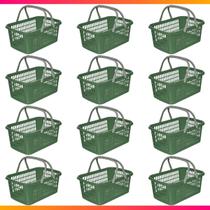 Kit 12 Cesta Cestinha Plástica Supermercado Mercado Reforçado 9L Kit 12 Cesta Cestinha Plástica Supermercado Mercado Reforçado 9L