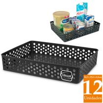 Kit 12 cesta organizadora grande para lavanderia gaveta escritório armário cozinha cestinho multiuso - Usual Plastic