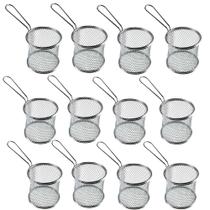 Kit 12 Cesta P/ Servir Porções Batata Frita Frango Salgados Hamburgueria Festa
