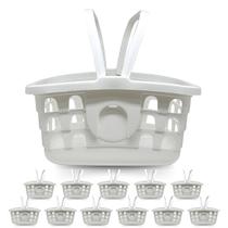 Kit 12 Cestas de Mercado Branca com Alça Cestinha Multiuso