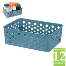 Kit 12 cestas organizadoras pequena armário lavanderia banheiro cozinha gaveta quarto do bebê closet