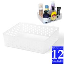 Kit 12 cestinho organizador cesta multiuso closet armário despensa cozinha guarda roupa quarto bebê