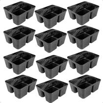 Kit 12 Cesto Cestinha Organizadora Multiuso Com alça Preto Kit 12 Cesto Cestinha Organizadora Multiuso Com alça Preto