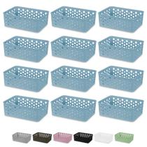 Kit 12 Cestos Organizador Armário Gaveta Lavanderia P 19x13