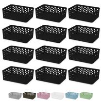 Kit 12 Cestos Organizador Armário Gaveta Lavanderia P 19x13