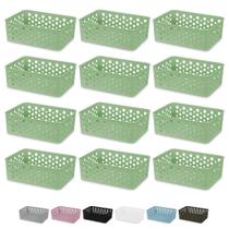 Kit 12 Cestos Organizador Armário Gaveta Lavanderia P 19x13