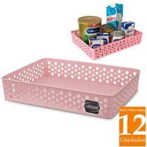 Kit 12 cestos organizadores grande closet gaveta quarto infantil prateleira banheiro armário cozinha