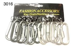 Kit 12 Chaveiro Mosquetão 3016 Metal Alumínio Fumê