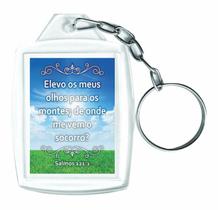 Kit 12 Chaveiros Acrílicos 3x4 Salmos 121:11 Elevo Os Meus Olhos Para Os Montes