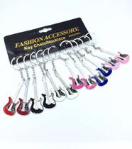 Kit 12 Chaveiros Guitarra Musical Brindes Festa